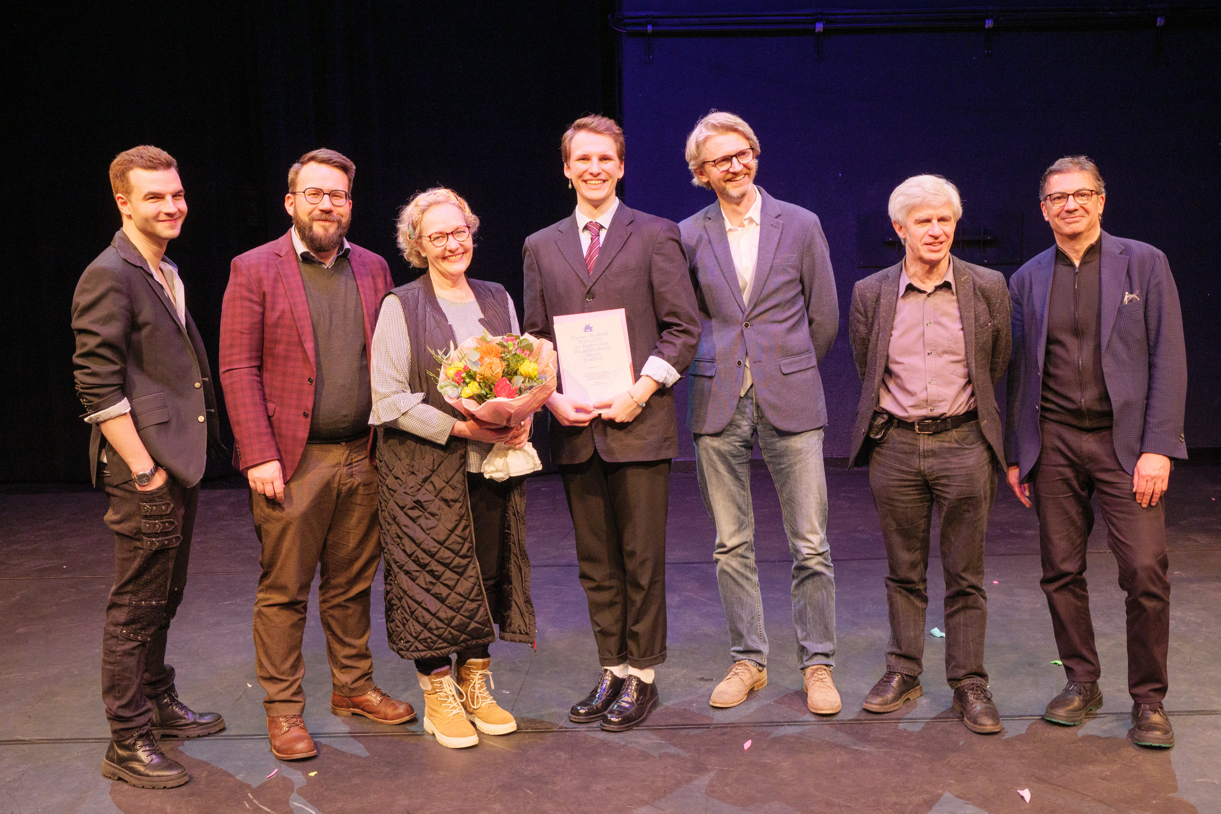 V. l. n. r.: Marco Beck, Lars Gebhardt, Prof. Marianne Larsen, Tillmann Schmuhl, Thomas Maria Peters, Christoph Weinhart, Dr. Helmut Hess.