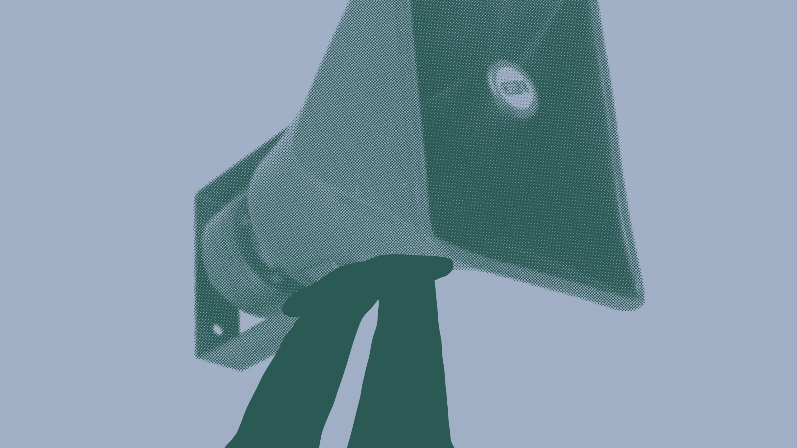 Lautsprecher mit menschlichen Beinen in Schuhen vor einfarbigem Hintergrund